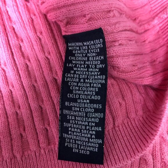 Jones New York Signature Cable Knit Cardigan Womens Size XL Pink Sweater Office - Picture 8 of 9